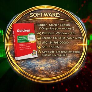 Quicken 2017 Starter Edition (For Windows) — boxed PC CD-ROM personal finance